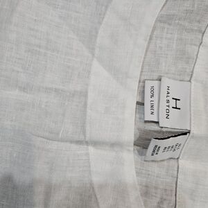 Halston white linen top